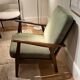 Vintage Scandinavian armchair in teak and green ribbed velvet – "Alrik"