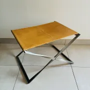 Folding Stool PK91 by Poul Kjaerholm - Fritz Hansen Edition Leather