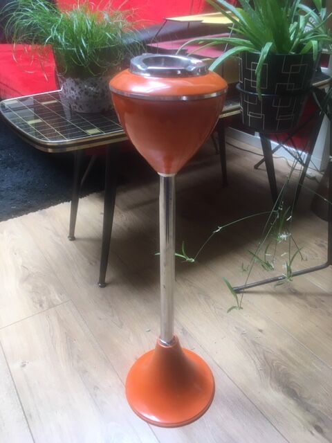 70s metal stand ashtray