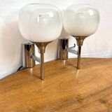 Pair of wall lights from Sciolari in pearly white glass