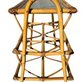 Rattan and glass shelf from the 50s