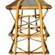 Rattan and glass shelf from the 50s