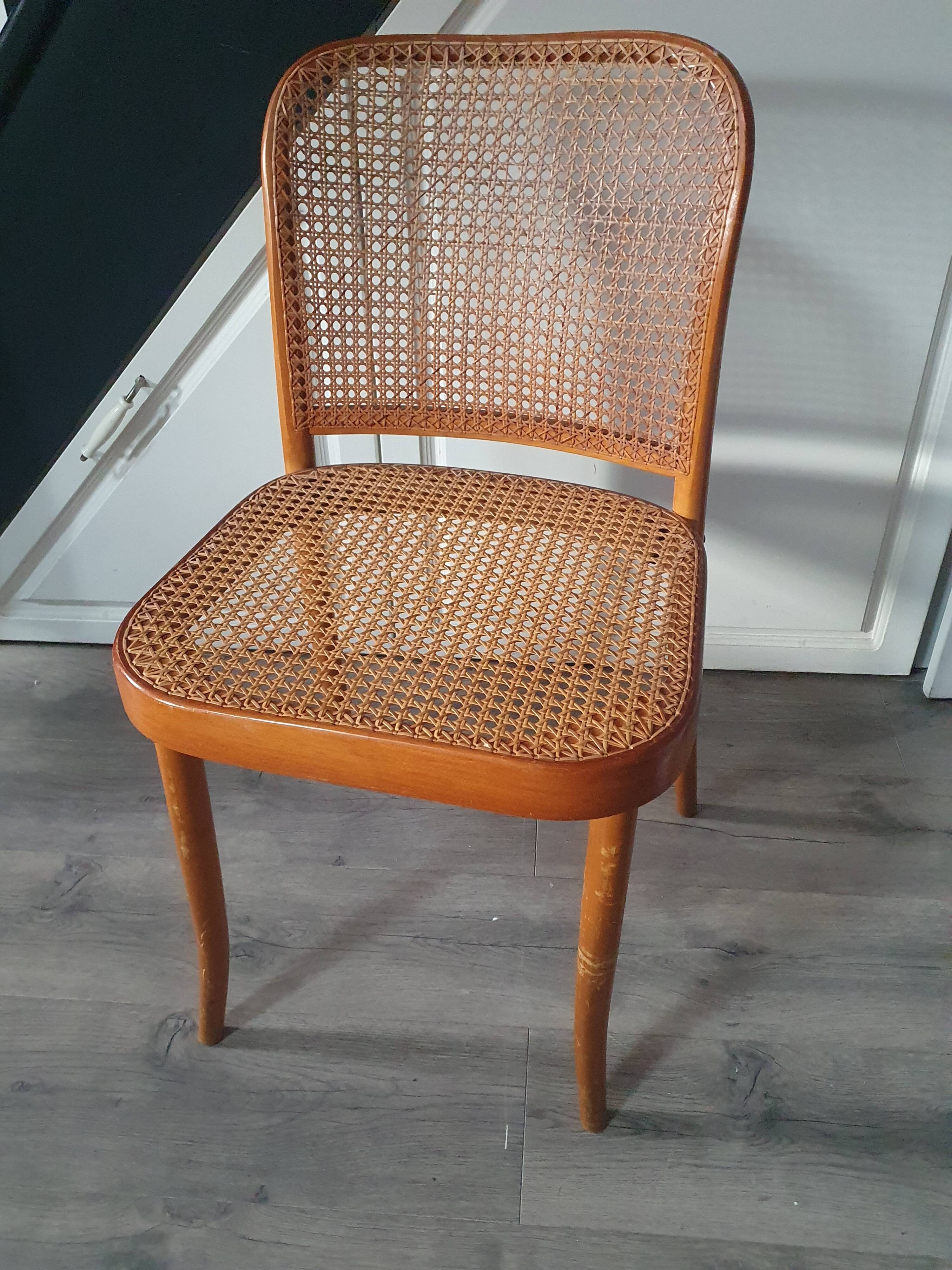 vintage thonet cane armchair chair model 811 design by josef hoffman 60s
