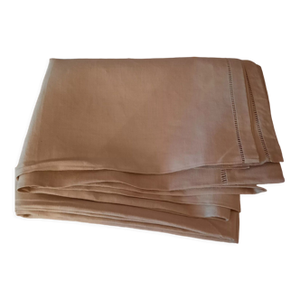 Flat linen towel beige 240 × 300 cm