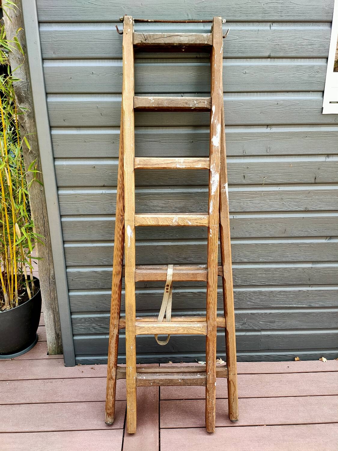 Old wooden painter's step ladder.