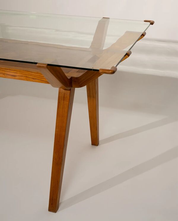 Table à manger italienne avec marqueterie, 1950