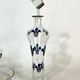 Italian Art Nouveau glass liquor set from 1920s