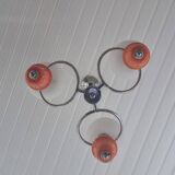 Space Age chrome and ceramic chandelier from the 70s