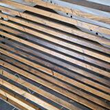 Old cast iron garden bench with oak slats