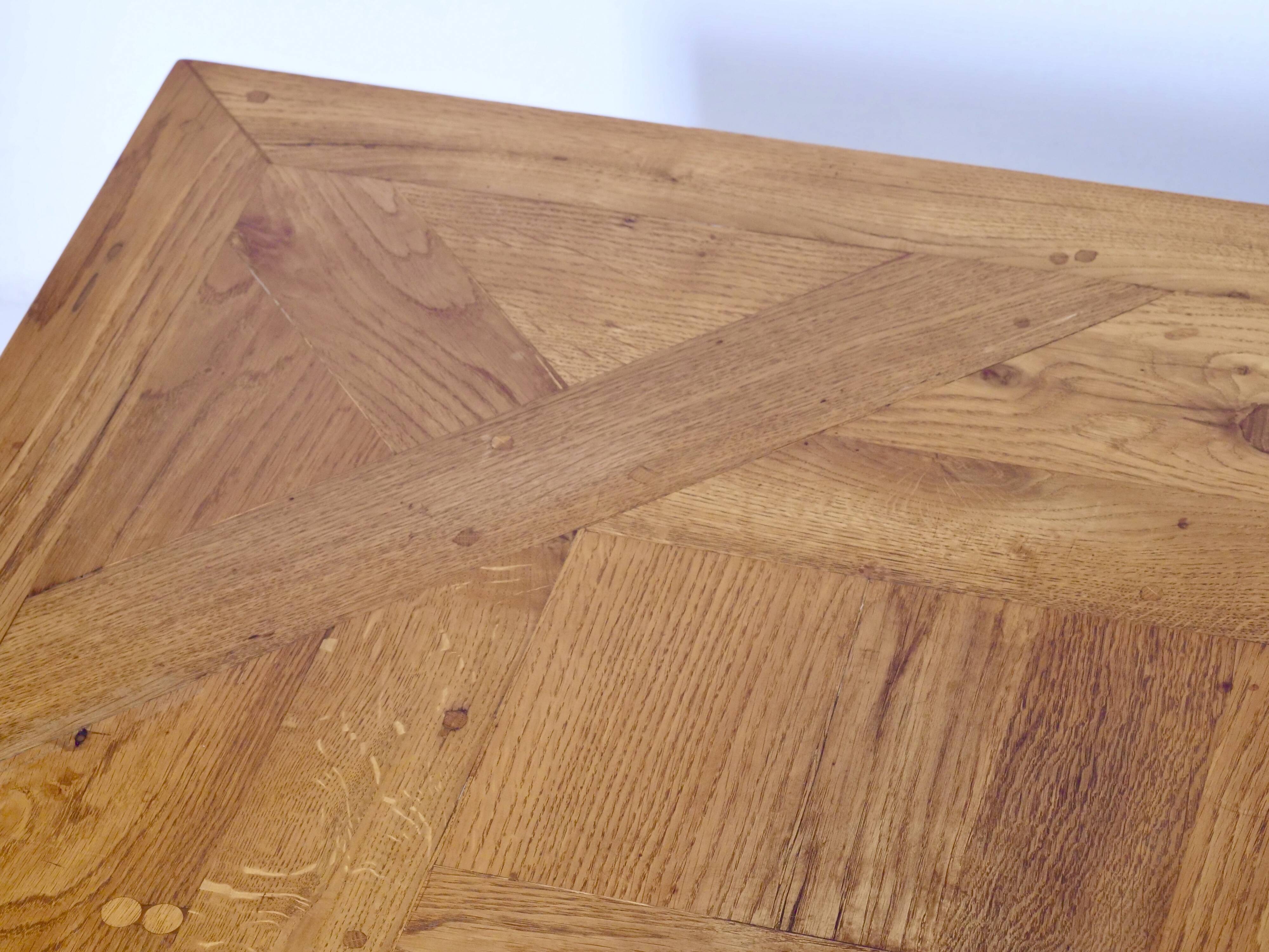 solid oak coffee table Aremberg parquet pattern from the 19th century