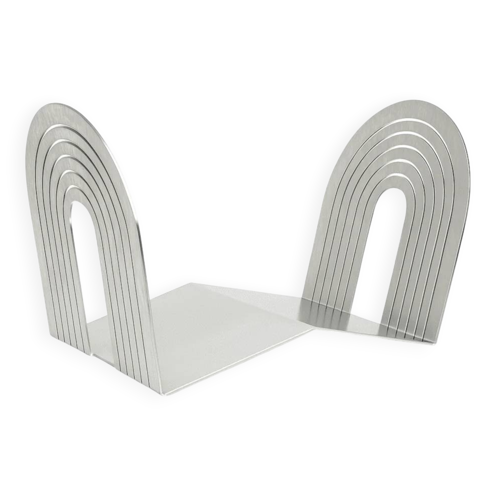 Support de disque vinyle en acier inoxydable brossé Veliento "Arc Wave"