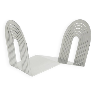 Support de disque vinyle en acier inoxydable brossé Veliento "Arc Wave"