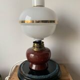 Vintage glass and opaline lamp retro year 1960