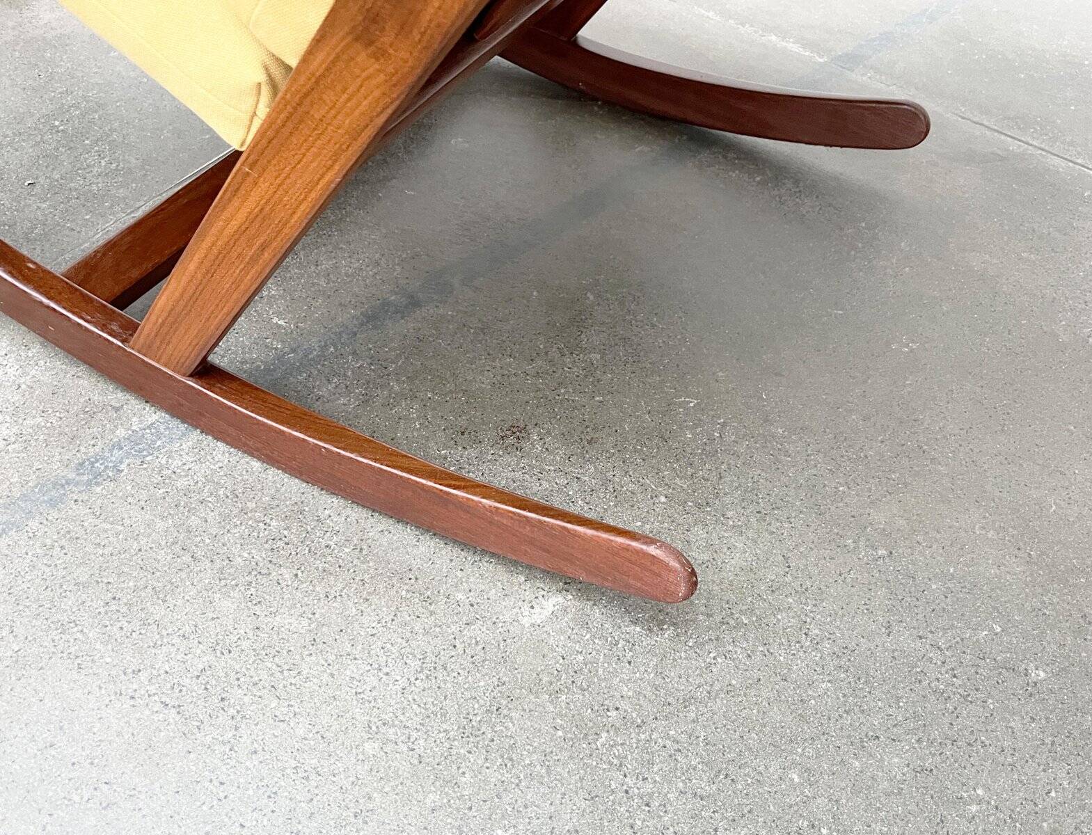 Mid-century Danish rocking chair set with footrest by Poul Volther for Frem Røjle, 1960s.