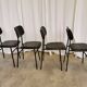 Lot de 4 chaises d'école vintage / Cuir noir / STOL Kamnik années 80 Yougoslavie
