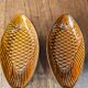 Pair of vintage Polish ceramic fish platters
