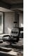 Vintage Mid-Century Danish Modern Black Leather Swivel Chair and Ottoman