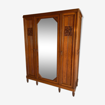 Art Deco cabinet beveled mirror