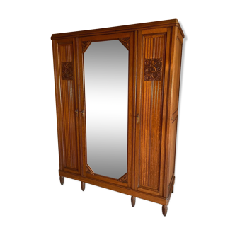 Art Deco cabinet beveled mirror