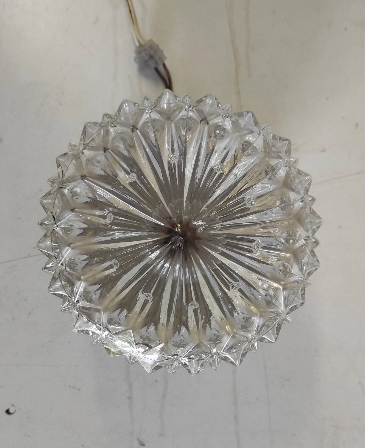 Molded glass ceiling or wall light - 60s/70s