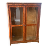 Solid wood display cabinet - walnut veneer