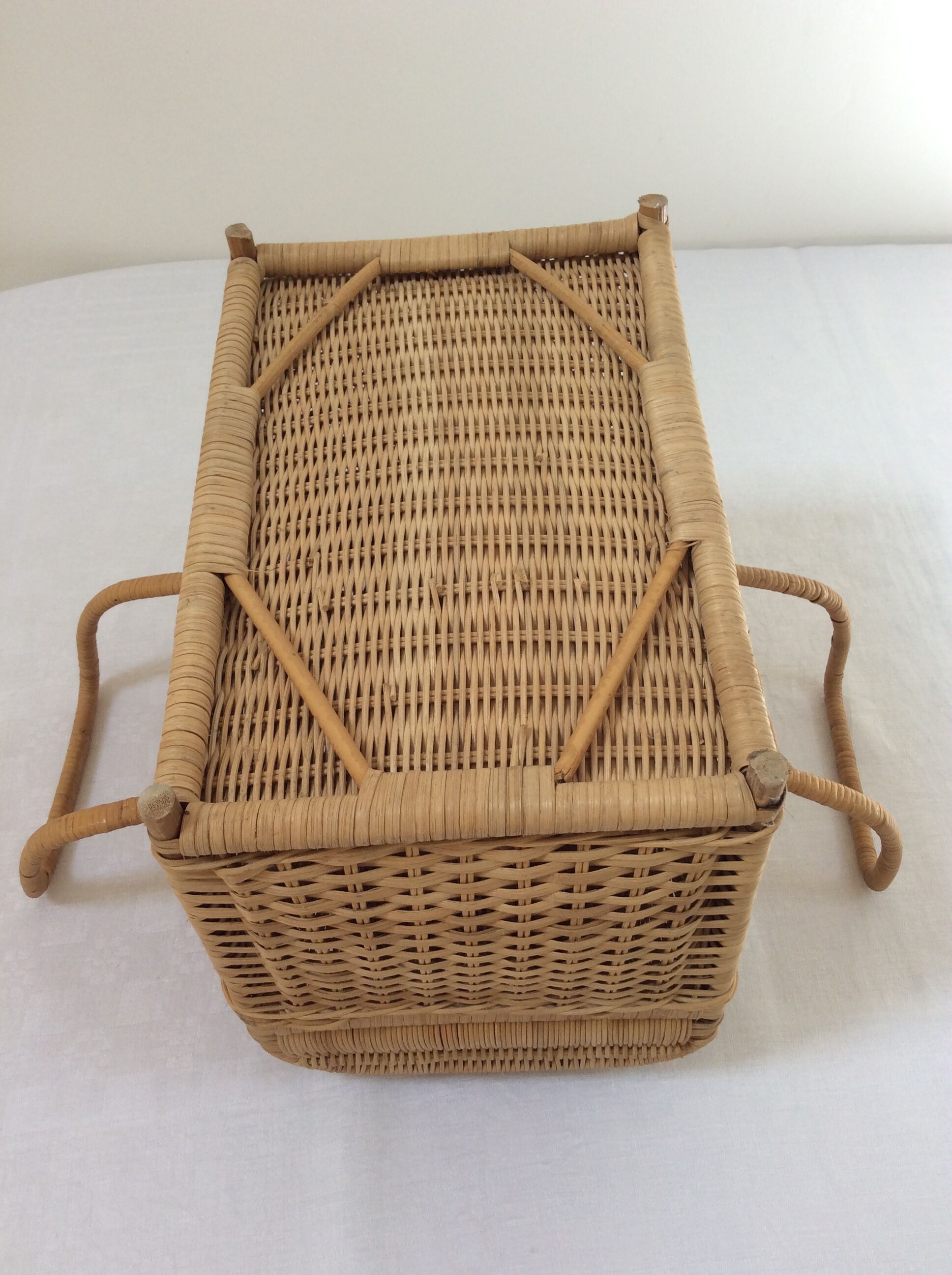 Old rattan suitcase
