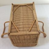 Old rattan suitcase