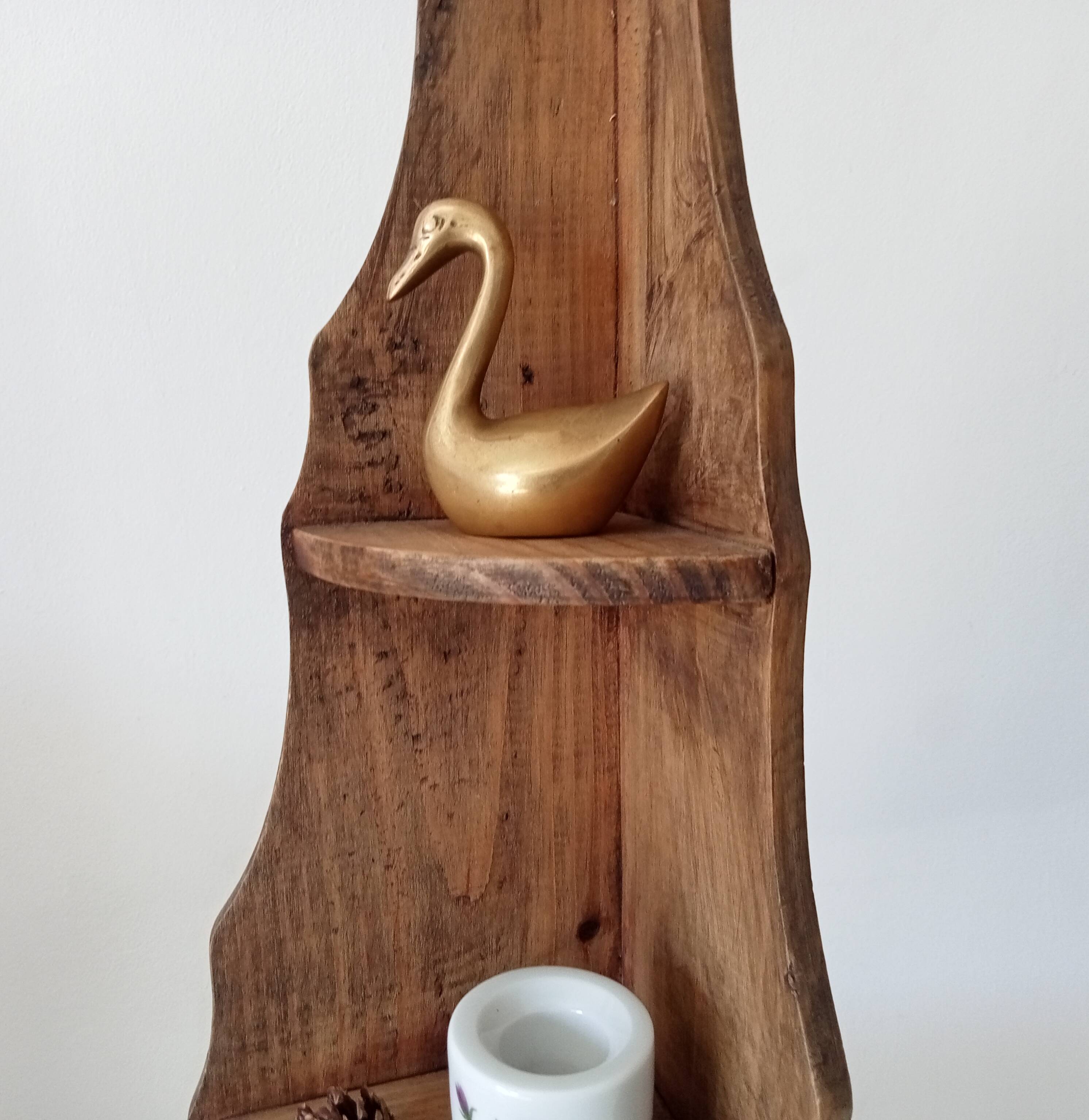 Antique wooden corner wall shelf