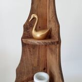 Antique wooden corner wall shelf