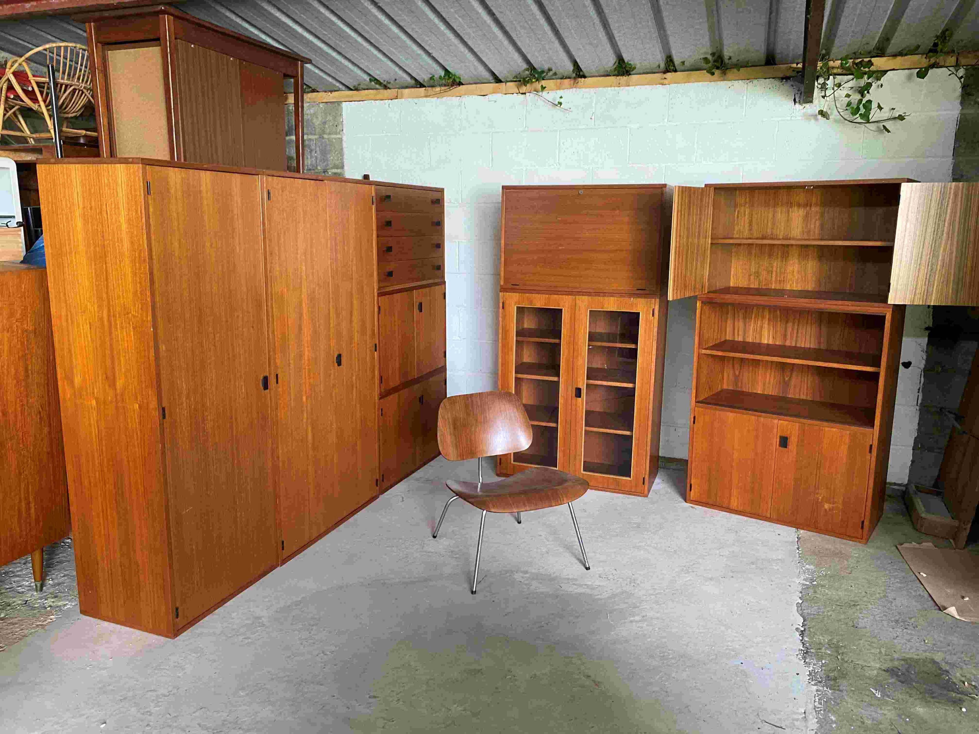 Storage unit module A (B) in Scandinavian teak from the 60s
