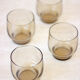 4 verres à eau en verre fumé