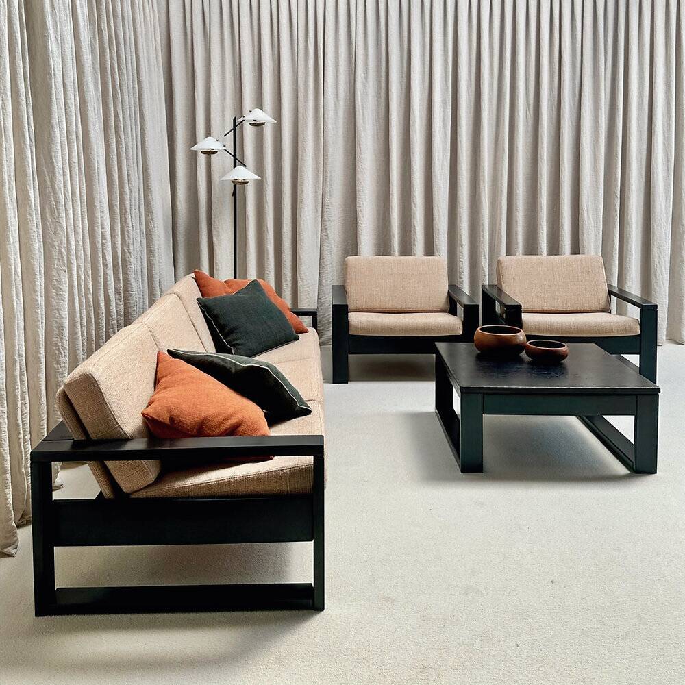 Brutalist seating set, Sigma Furniture, Belgium, 1970s