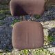 Pair old metal chair chromé - vintage 70s brown fabric