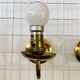 Pair of vintage brass wall lights