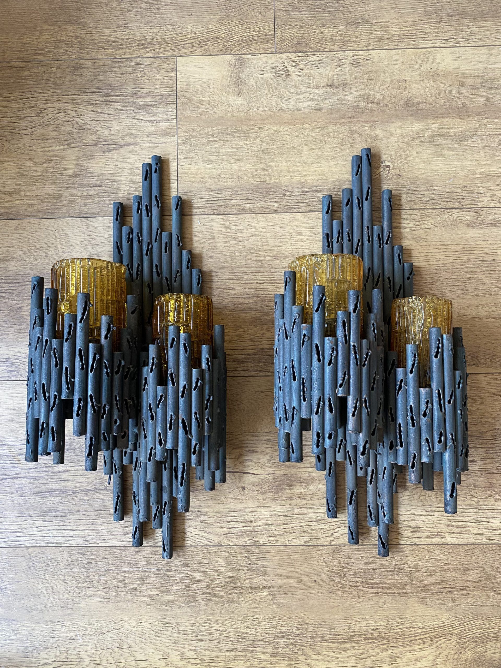 Lampes murales brutalistes Fantoni