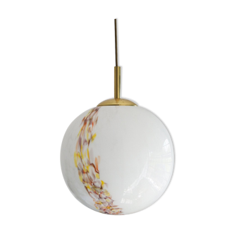 Italian Murano glass ball pendant lamp from Venini, 1960s