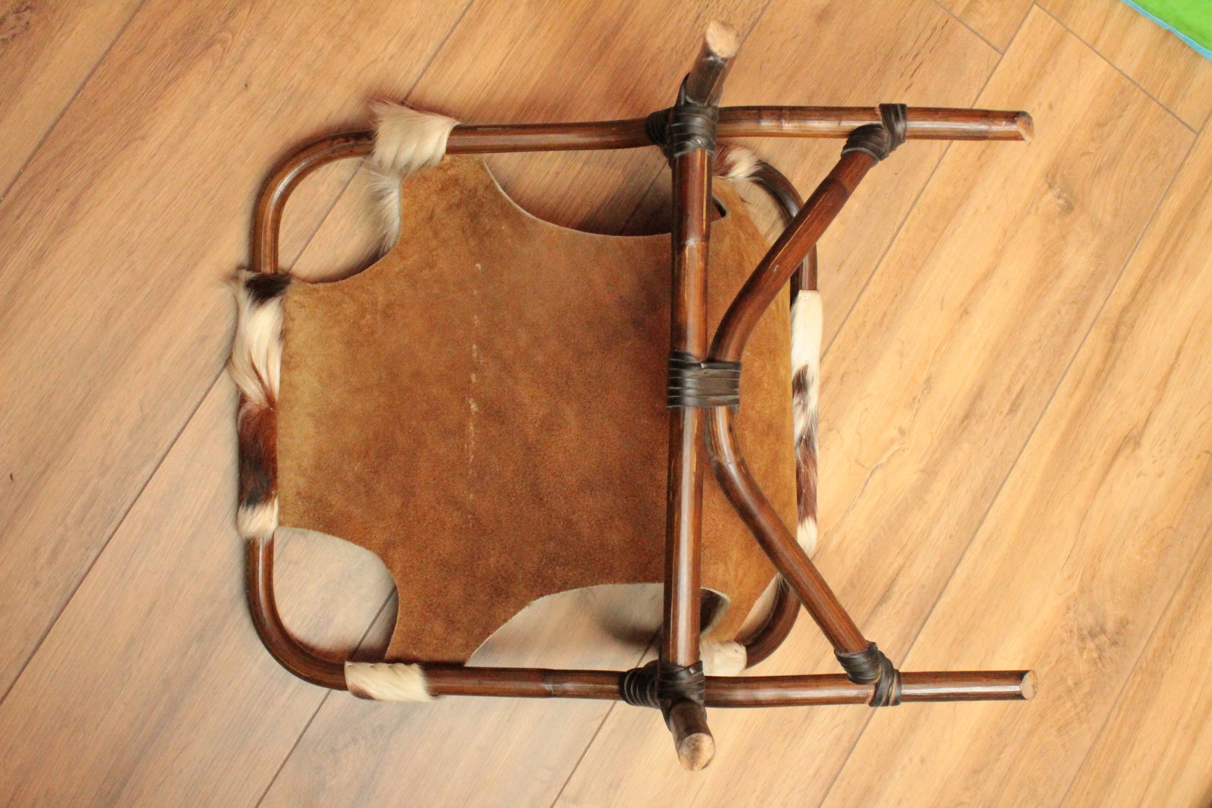 Vintage cowhide chair for children