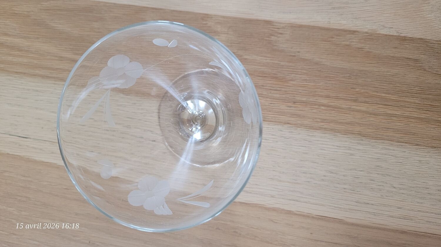 6 vintage engraved glass stemware glasses