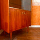 Vintage wooden display cabinet from the 60s-70s – Sliding glass doors