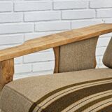 1970s, Danish 3 seater sofa, original very good condition, wool, oak.