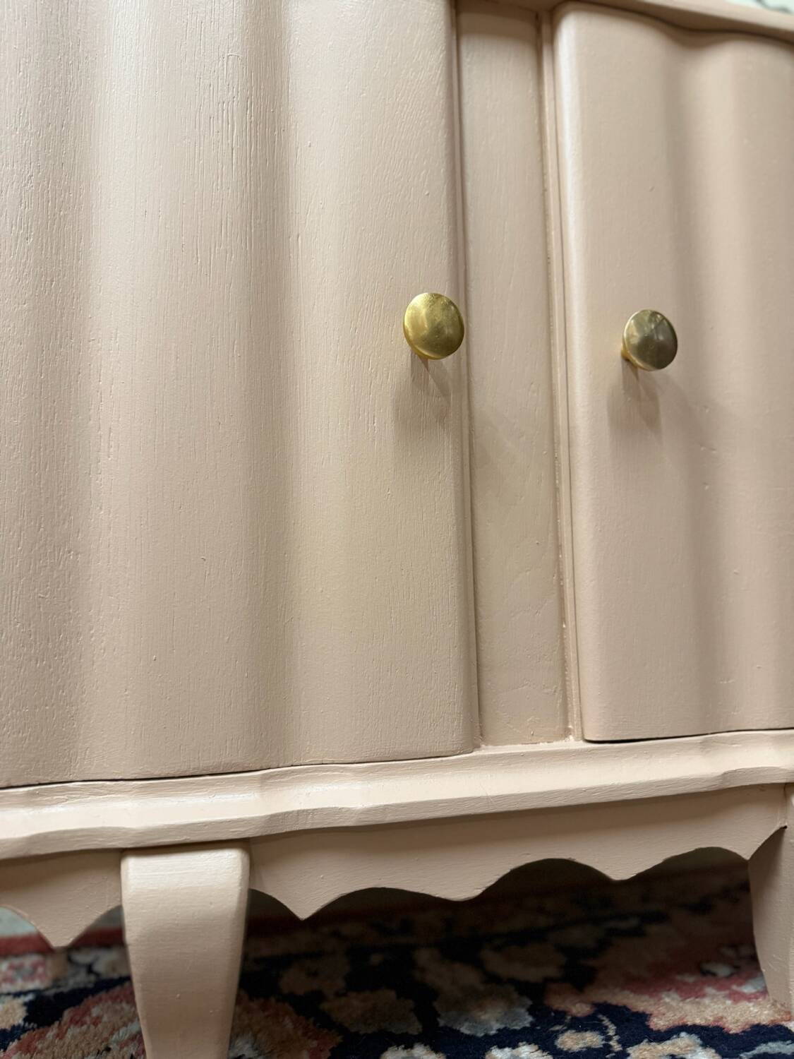 Beautiful pastel pink art deco bedside table