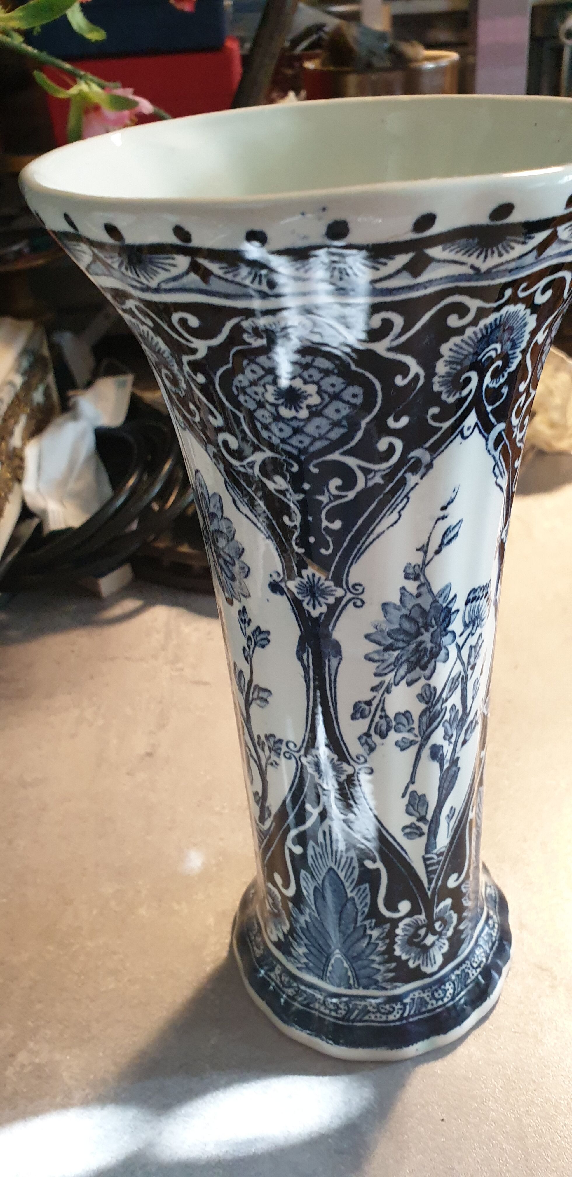 Delft earthenware vase