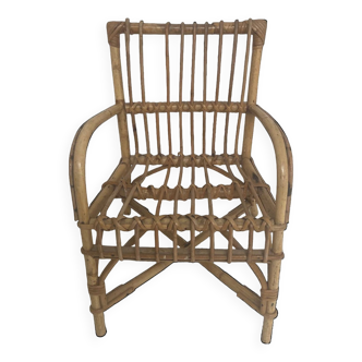 Vintage rattan children's chair 1960 Louis Sognot - children's chair