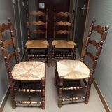 set of 4 louis XIII chairs mulched