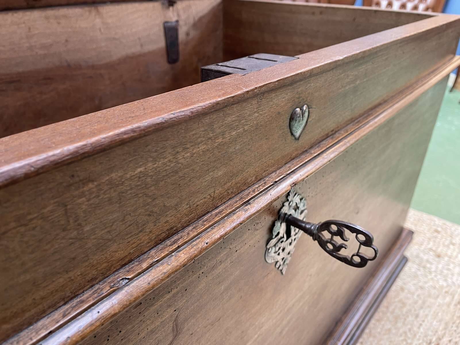 18th century walnut wedding chest