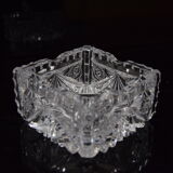 Pair of ashtrays, cut crystal glass, bohemia in the 1960's