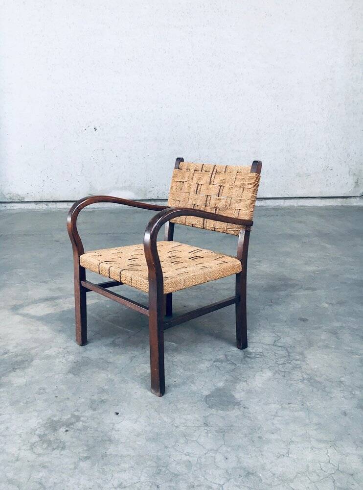 Bauhaus Style Rope Armchair by Axel Larsson, 1930s