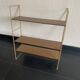 Vintage 1960 String wall shelf in gold wood - 60 x 50 cm
