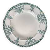 Set of 3 flat and deep plates, "Compiègne" model, Longwy, green