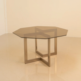 Dining table "two legs" octagonal metal 70's
